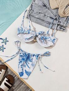 Women's Bikini, Beachwear, Plus Size Women's Beach Swimsuits, Vacation, Beach, Party, Sophisticated, Pool, LARA VIVA - 白色 - 查看 4