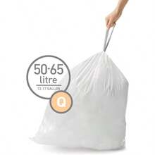 WSXC Code Q Custom Fit Drawstring Trash Bags In Dispenser Packs 20 Count 50-65 Liter/ 13.2-17.2 Gallon White - trắng - Xem 2