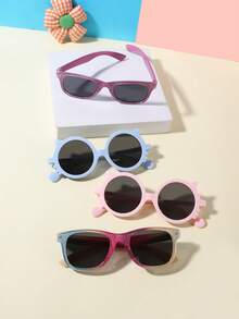 1 Set 4pcs Stylish Glasses For Boys And Girls Aged 9-12. Blue Cat Design. Bright And Square Shape. Suitable For Daily Use, Festivals And Parties.