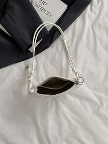 Bolso bandolera compacto y versátil de textura de lichi en miniatura para mujer, nuevo y con estilo para uso diario - Blanco - Ver 4