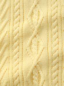 Infant Boys' Collegiate Style Solid Color Cable Knit Sweater Vest, Spring/Summer - Yellow - View 5