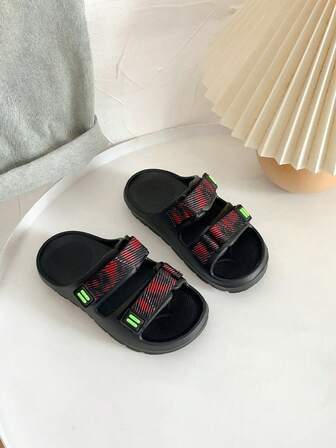 1 Pair Kids Camouflage Stylish EVA Non-Slip Slippers, Comfortable Casual Wear For Indoor, Outdoor, Beach, Suitable For Toddler & Big Children