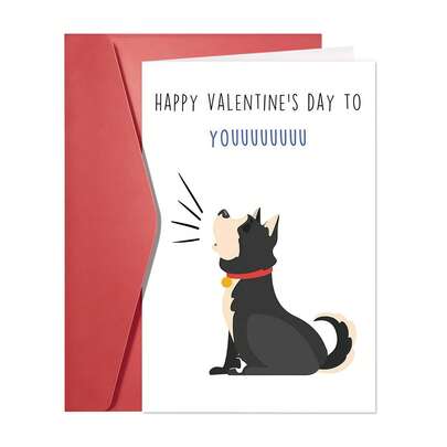 送给您挚爱的可爱情人节贺卡 | 送给妻子/丈夫的趣味可爱情人节礼物 | 创意狗狗主题情人节贺卡 | 周年纪念贺卡 | 狗狗专属情人节礼物 - 1张