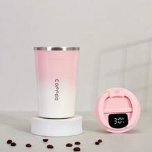 Gradient Color Temperature Display 304 Stainless Steel Coffee Mug Double Insulated Mug Smart Temperature Display Car Mug - Sky Blue Gradient - View 4