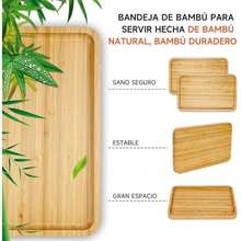 Tucorresi Bandeja Decorativa para Mesa: 4 Pcs Bandeja de Servir - Bandejas Reutilizables para Comida, Servir Botanas o como Decoración, para Cocina, Bar, Restaurante (9.8''X5.5''X0.8'') - / - Ver 4