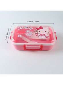 Sanrio Hello Kitty & Friends 三件套保温午餐套装，包括便当盒、手提袋和水壶，紫色，随机印花，适合上学、上班、露营和野餐。