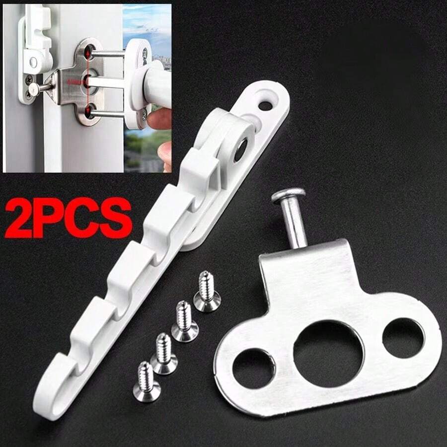 2PCS Tilt Turn Window Restrictor Stay White Finish Child Cats Safely Lock Catch - White - View 1