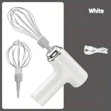 1pc Portable Electric Hand Mixer - USB Rechargeable, Wireless, Lightweight, Easy To Use Manual Whisk For Baking Cakes, Cookies, Pancakes - Ideal For Bakers And Professionals - 彩色 - 查看 10