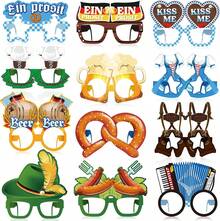 24 Pieces October Festival Party Decorations Bavarian Beer Festival Paper Eyeglasses Funny Photo Booth Props Glasses For German Theme October Festival Party Favors Supplies - Army Green - View 1