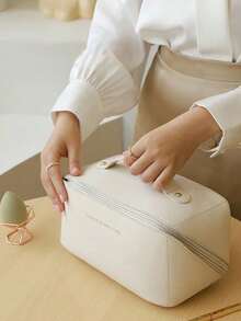 PU皮革防水化妆包，大容量双层化妆包，多功能旅行收纳包，化妆品整理收纳包，化妆品收纳袋，护肤包，大容量洗漱包，旅行家用化妆包整理器，化妆品收纳袋 - 彩色 - 查看 6