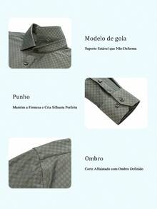 Men's Slim Fit Luxury Dress Shirt With Elastane, Wrinkle-Free Knit | Stylish Breathable Plaid Shirt | Elegant Slim Fit And High-Quality Fabric | Soft And Breathable | Imported Product - 軍綠色 - 查看 5