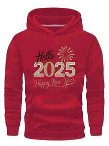 Hello 2025 Sudadera con Capucha Suelta para Hombre de 250g, Talla - Negro - Ver 8