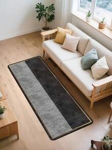 1入組灰色&黑色&金邊條組合圖案廚房地墊,輕奢時尚風格,緩震減壓,吸水快乾,防滑防疲勞。簡約珪藻泥軟橡膠地墊。適用於廚房、浴室、入口門、洗衣房和其他地方的房間裝飾。 - 灰色 - 查看 7