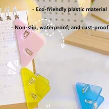 5PCS Book Corner Clips, File Corner Clips, Multi-Angle Book Clips, Sealing Clips, Folders, Bookmarks, Clips, Colored Plastic File And Paper Organizers, Multifunctional Office And School Supplies, Plastic Triangular Folder Clip Set, 2-Inch Large Capacity Paper Clips, File Corner Clips, Suitable For Offices, Schools, Homes, And Businesses, Ideal For Holding Large Numbers Of Documents. - Random - View 4