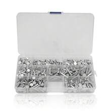 Remaches sólidos, 350 piezas de aluminio de cabeza plana M4 4 mm 6 mm 8 mm 10 mm 12 mm 16 mm 20 mm Kit surtido de remaches sólidos, con caja de plástico - 1 - Ver 8