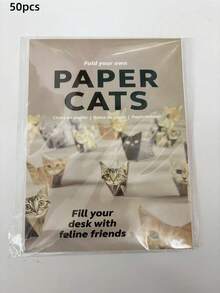 50 piezas Juego de Gatos de Papel 3D - Un lindo conjunto de manualidades de origami de gatitos, arte y artesanía con modelos de origami geométrico 3D que incluyen perros y dinosaurios de papel, juegos manuales mini para adolescentes y adultos, juegos familiares, decoración del hogar y oficina, materiales de manualidades para adultos, regalos del Día de San Valentín, regalos navideños, regalos de regreso a clases - Multicolor - Ver 10