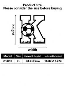 1 pieza Decoración de pared para exteriores, Logotipo inicial, Letra entrelazada de fútbol de metal, Decoración de arte de pared, Decoración de pared de metal clásica de fútbol, Material resistente, Calidad superior, Diseñado con un tema de fútbol, Adecuado para el hogar, la oficina, el dormitorio, la sala de estar, el jardín y otras escenas, Un regalo ideal para los fanáticos del deporte, Una decoración de logotipo de metal personalizada artística y moderna, Una excelente opción para regalos de inauguración de la casa, cumpleaños y días festivos, decoración de habitaciones, decoración de dormitorios, hogar - Multicolor - Ver 20
