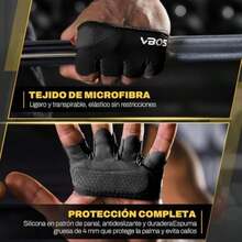 Guantes de Entrenamiento, Guantes para Gym ujer y Hombre, Diseño edio Dedo y Transpirable, Antideslizantes con Silicona para Gimnasio, Entrenamiento y Levantamiento(XL Negro) - Multicolor - Ver 5