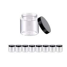 10 4oz Plastic Cans, Round Transparent Cosmetic Box, Black Lid, Lotion, Cream, Ointment, Cosmetics, Eye Shadow, Rhinestone, Sample, Travel Storage - Multicolor - View 7