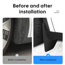 LCARS Dedicated Car Mudguards, ABS Material, Whole Car No-Drill Mudguards, Fit For Tesla Model3 New 2024 / Y Old 2021-2024 / New Y 2025 / Extended L, All-Weather Protection Against Mud, Comes With Lifting Board Buckle