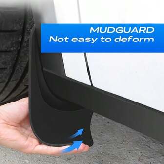  Garde-boue dédiés LCARS pour voiture, en matériau ABS, garde-boue sans perçage pour toute la voiture, convient pour Tesla Model3 Nouvelle 2024 / Y Ancienne 2021-2024 / Nouvelle Y 2025 / Extended L, protection tout temps contre la boue, livré avec boucle de planche de levage