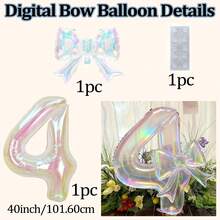 40-calowe (101,6 cm) matowe białe balony cyfry/kolorowe balony cyfry z różową kokardką/kolorowe balony z kokardką, matowy biały zestaw balonów foliowych cyfry, odpowiednie na urodziny w wieku 0-9 lat, różowa księżniczka, motyw westernu, przyjęcie urodzinowe, dekoracje balonowe, rocznica, dekoracja na przyjęcie z okazji ukończenia szkoły, dekoracja ślubna, dekoracje urodzinowe, dekoracja świąteczna, hel do balonów, dekoracja na Halloween - Wielokolorowe - Zobacz 28