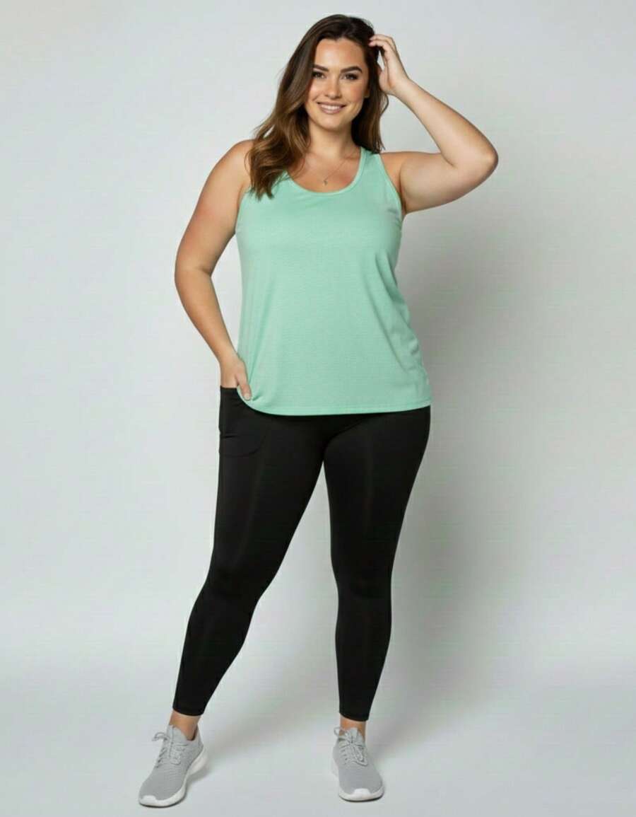 Kit 02 Blusinha Regata Feminina Plus Size Algodão Basica Lisa