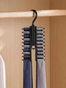 1 pieza Perchero de corbatas, Perchero multifuncional para corbatas, bufandas, cinturones, pañuelos de seda y pajaritas, Perchero de corbatas negro, Organizador, Perchero de ropa, Soporte, Práctico perchero de corbatas negro, Soporte organizador de corbatas y cinturones, Organizador de armario ahorra espacio, Fijador de corbatas y cinturones ahorra espacio, Equipado con soporte giratorio y clips antideslizantes - Negro - Ver 11