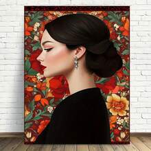 2D Arte Floral Elegante de Pared de 1 Pieza con Marco de Madera - Diseño Retro Moderno, Póster de Lienzo Impreso de Alta Calidad, Flores Rojas y Naranjas Vibrantes, Perfecto para Decoración de Oficina en Casa, Sala de Estar, Dormitorio, Cocina o Comedor, Arte Floral de Pared, 2D Plano - Multicolor - Ver 9