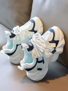 1 par de zapatos deportivos para bebé, zapatos para caminar de niño pequeño, zapatos casuales de suela blanda para niños, zapatillas gruesas de moda para niñas, zapatillas de estudiante, adecuados para todas las estaciones