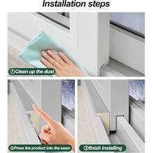 3条装窗户密封条，隔音窗户密封条，密封胶带，缝隙填充剂，聚氨酯泡沫密封条，灰白色 - 1套(三件套裝) - 查看 6