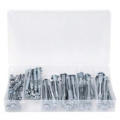 Estilo42PCS M4~M6 Tornillo De ExpansióN Tornillo Kit De CombinacióN De Anclaje De CuñA De Tornillo De Placa De Yeso Accesorio De Herramienta Manual Para La IndustriaVersióN Mejorada