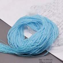 2毫米 1串 180颗 玻璃珠 小刻面玻璃吊坠隔珠 用于珠宝制作 DIY配件 - 2mm 瓷料小珠子 - 查看 44
