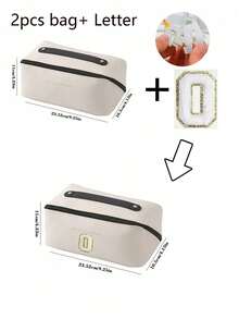 1pc High Quality PU Cosmetic Bag Travel Bag With Letters Cosmetic Storage Bag, Large Capacity Women's Handbag, Portable Travel Storage Bag, Multifunctional Waterproof Bag, Cosmetic Storage Bag, Travel Accessories, Travel Essentials, Cruise Essentials, Jewelry Storage, Lip Oil Storage, Nail Polish Storage, Valentine's Day Gifts, Bridesmaid Gifts, Birthday Gifts, Friends And Teacher Gifts, Holiday Gifts, Mother's Gifts, Women's Gifts