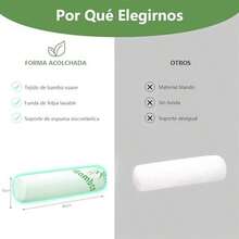 Paquete de 2 Almohadas para el Cuello Dormir, Almohada Cilindrica Cervical, Almohada Cilindrica para Piernas con Funda Extraíble Lavable,Transpirable y Suave, Cojín Medio Cilindro de Memory - / - Ver 6