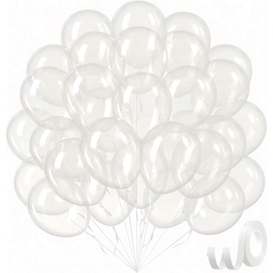 10/20/30/40/50個透明氣球，18/12/10/5英吋透明乳膠氣球，加厚派對氣球，適用於新娘派對、婚禮、新娘禮物派對、生日派對裝飾