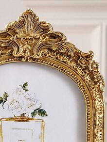 Vintage Bronze Photo Frame – Retro Round Hollow Carved Frame & Baroque Arch Picture Frame | Antique Style Wedding Portrait Display | Elegant Home Tabletop Decoration & Holiday Gift - Multicolor - View 4