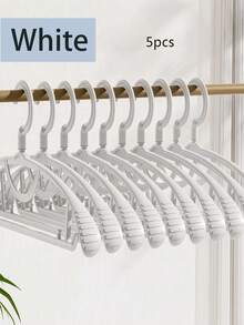 5/10个装耐用塑料衣架，加厚加宽肩部，360度旋转挂钩，防滑衣架，适用于成人服装，加宽肩部防滑无痕加厚衣架，家用 - 彩色 - 查看 12