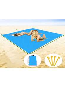 1 tấm thảm bãi biển cỡ lớn, chăn bãi biển siêu rộng, chăn bãi biển gấp gọn có túi, thảm dã ngoại bãi biển nhẹ, di động, thảm dã ngoại ngoài trời nhanh khô, chăn bãi biển bền chống cát, chống cát, thảm ngoài trời di động, lý tưởng cho dã ngoại, du lịch, cắm trại và leo núi, cho phép bạn tận hưởng thời gian thư giãn trên bãi biển. - Nhiều màu - Xem 20