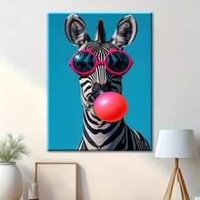 1 Pieza, Marco de Madera Sólida, Pintura en Lienzo 2D, Pintura Decorativa, Moda Zebra Fashion_4x, Decoración de Habitación, Pintura Decorativa de Pared, Pintura de Pared, Decoración de Primavera y Verano, Decoración de Pascua para el Hogar, Regalo del Día de la Madre, Mejor Regalo, Temporada de Graduación - Multicolor - Ver 7