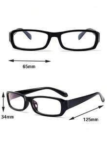 1 PC Women's Acrylic Casual Rectangle Fashion Glasses Daily Reading And Work Commuting Outfits Beach Accessories Vintage Y2k Basics Business Casual Gifts - màu đen - Xem 5