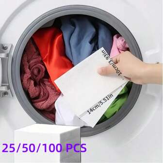 30/50/100 PCS Laundry Color Absorption Sheets, Prevent Color Transfer, Protect Clothes From Fading, Color Absorption Sheets Prevent Dye Transfer, Color Absorption Paper For Clothes, Mixed Washing Color Sheets, Laundry Sheets