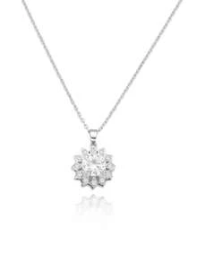 Pendentif tournesol rotatif, ton or/argent, collier décoratif minimaliste en zircone cubique, convient pour les cadeaux, les fêtes et les banquets - Multicolore - Voir 9