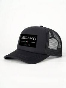 1pc/2pcs Printed Letter "MILANO" Sponge Mesh Cap, Milan Italy Pattern Printed Unisex Sponge Baseball Cap, Adjustable Outdoor Mesh Sun Hat, Lightweight & Breathable For Daily Commute - Multicolor 1 - View 12