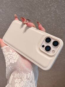 简约哑光白苹果手机壳，兼容 17 Pro Max/17 Pro/17 Air/17/16/16 Pro Max/16 Plus/16 Pro/16 E/15/15 Pro Max/15 Pro/15 Plus/11/12/13/14 Pro Max/12 Pro/12 Pro Max/13 Pro/13 Pro Max/14 Pro/14 Pro Max，软壳 - 白色-新款仿皮紋 - 查看 7