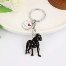 1 Pc Metal Alloy Rowena Bullfighting Drip Oil Keychain Cute Dog Pet Keychain Car Keychain Men's And Women's Gifts Boyfriend Birthday Gift Animal Keychain Handbag Pendant Accessories Dog Keychain Holiday Gift Animal