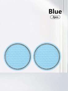 2pcs Creative Grid Honeycomb Car Cup Holders, Rhinestone Thickened Non-Slip Cup Mats, Multi-Functional Non-Slip Pads Suitable For Most Vehicle Models - Rhinestone Coasters - View 6