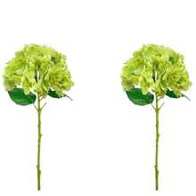 2pcs/4pcs Faux Light Green Hydrangea Flowers With Stems & Leaves, Realistic Touch - Suitable For Home Decor, Wedding Bouquets, Tabletop Centerpieces And Party Decorations.