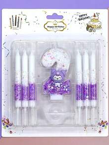Sanrio Kuromi Theme Creative Candles, Birthday Party Candles, Theme Party Candles, 0-9 Number Candle Set, Cute Birthday Candles, Exquisite Cake Decorations.