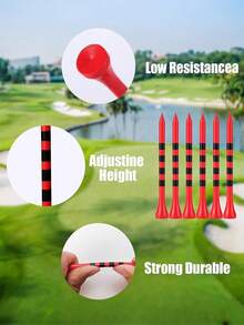 50pcs/Set Bamboo Golf Ball Holders, Professional Natural Bamboo Golf Ball Stands, Durable And Sturdy, Limited Edition Striped Golf Ball Holders, Size: 8.3cm (3.27 Inches), White/Red. Golf Gifts. Suitable As A Golf Ball Holder Gift For Friends.